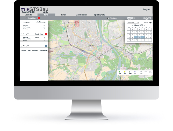 mikGTSBau Portal mit Karten- und Detailansicht